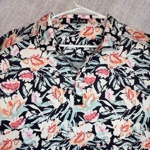 Bad Birdie Polo Shirt Mens 2XL Floral Golf Performance Stretch Short Sleeve